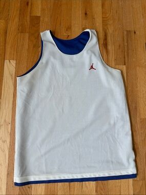 reversible jordan jumpman jersey tanktop mens large white/blue